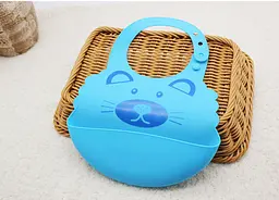 Силіконовий слинявчик з кишенею Kiddy Блакитний Котик 02677 - мініатюра 4