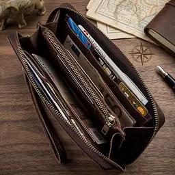 Чоловічий горизонтальний шкіряний клатч SHVIGEL 19121 коричневий - мініатюра 9
