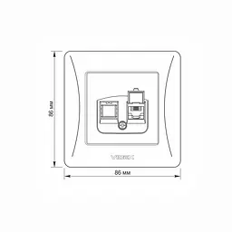 Розетка CAT3 одинарна телефонна біла VIDEX BINERA VIDEX (24438-000) - мініатюра 5