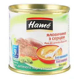 Уцінка. М'ясне пюре Hame Яловичина з серцем 100 г