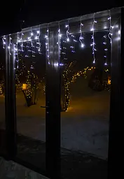 Світлодіодна гірлянда Бахрома на вікно Біла 1,8 метра 51 лампочка Laplandia новорічна від мережі (w.02.5Т.51-)