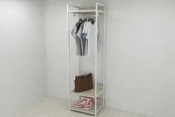 Шафа Гардероб Уні секція 1 серії Конект Ferrum-decor 220x60x50см Білий метал ДСП Дуб Сонома 32 мм (FRD-104509) - мініатюра 4
