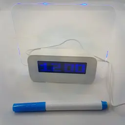 LED годинник з дошкою для записів і маркером 4 USB Синє підсвічування - мініатюра 5