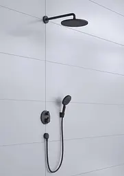 Душова система прихованого монтажу Hansgrohe Croma S 280 1jet Ecostat S з термостатом Matt Black 27961670, Чорний матовий - мініатюра 2