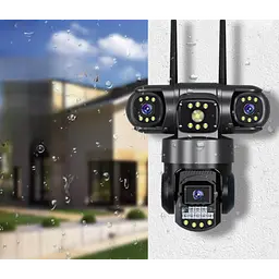Вулична поворотна камера відеоспостереження SC-28-4G, сім-карта, три об’єктиви, дванадцять мегапікселів, нічне бачення, захист - мініатюра 4