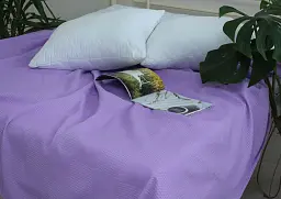 Простирадло-покривало Tag Tekstil піке 160х235 см. Клітина бузкова - мініатюра 5