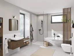 Змішувач для душу з душовим гарнітуром Grohe Cubeo 1018252430 Чорний матовий - мініатюра 11