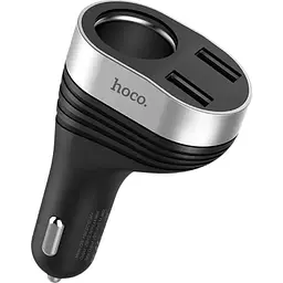 Автомобільний зарядний пристрій Hoco Z29 3.1 A 2xUSB з прикурювачем + дисплей чорний - мініатюра 2