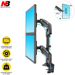 Настільне кріплення для двох моніторів North Bayou NB H180 22"-32" vesa кронштейн газліфт для моніторів (ST)