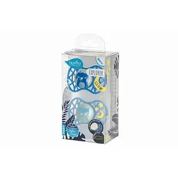 Пустушка Nuvita 7087 Air55 Explorer симетрична 6m+ світиться у темряві (собачка лис) 2 шт NV7087GM - мініатюра 3