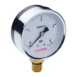 Манометр радіальний Koer KM.610R (0-4 bar), D 63мм, 1/4''-1/2'' KR0203