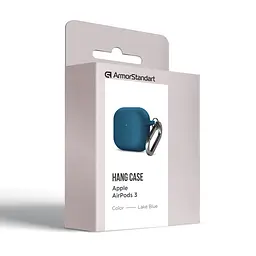Силіконовий чохол для навушників Apple AirPods 3, Hang Case, синій, ультратонкий захисний кейс товщиною 2 мм, захист від подряпин, пилу та ударів, компактний, з карабіном для кріплення, ArmorStandart (ARM60310) - мініатюра 8