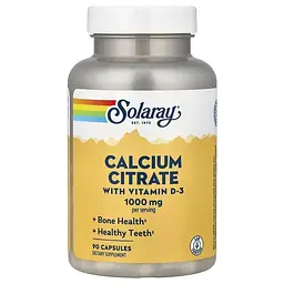 Амінокислота Calcium Citrate with Vitamin D3, 90 капсул Solaray vit0004033