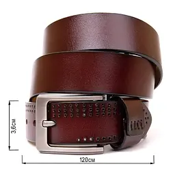 Ремінь з дірками чоловічий 20381 Vintage коричневий 120 см - мініатюра 7