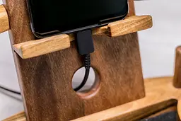 Настільний дерев'яний органайзер для гаджета ecoWalnut 325x145x251 мм - мініатюра 3