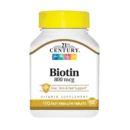 Вітаміни та мінерали 21st Century Biotin 800 mcg, 110 таблеток