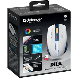 Комп'ютерна мишка Defender Dila MM-282 Wireless White/Blue (52282) - мініатюра 4
