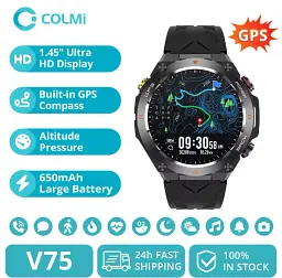 Розумний смарт-годинник Colmi V75 GPS фітнес браслет Black (19242) - мініатюра 4