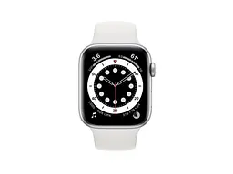 Смарт-годинник Apple Watch Series 6 44mm Silver Aluminum Case with White Sport Band (M00D3)