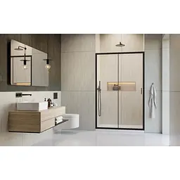 Душові двері Radaway Alienta DWJ 140х190 безпечне скло, чорний (10260140-54-01) - мініатюра 3
