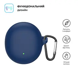 Силіконовий чохол для навушників OPPO Enco Air3, Hang Case, синій, ультратонкий захисний кейс товщиною 2 мм, захист від подряпин, пилу та ударів, компактний, з карабіном для кріплення, ArmorStandart (ARM79939) - мініатюра 2