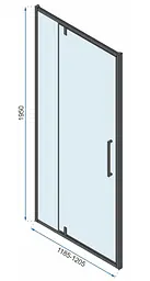 Душова кабіна Rea Rapid Swing 80x120 black REA-K6421 + REA-K6413, Чорний матовий, Універсальна, прозрачний, Чорний матовий - мініатюра 6