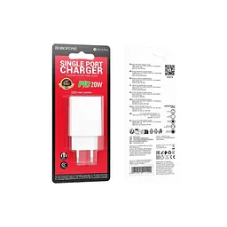 Зарядний пристрій BOROFONE BA21A USB-C PD 20 Вт білий (6941991111402) - мініатюра 6