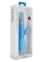 Вібромасажер-кролик Toy Joy - Poke Me Up-And-Down Rabbit, 26 см (блакитний) - мініатюра 2