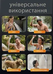 Портативний душ кемпінговий 6000 mAh з дисплеєм індикації температури - мініатюра 3