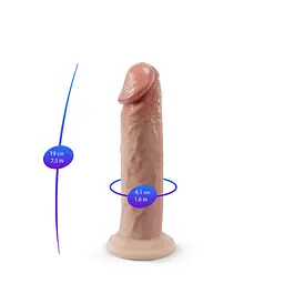 Фалоімітатор Silexd Premium Real Skin Model 2 Size 7.5" 19 см (тілесний) - мініатюра 3