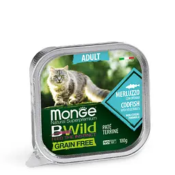Паштет MONGE BWILD WET CAT Adult Беззерновий з тріскою та овочами для дорослих кішок 100 гр