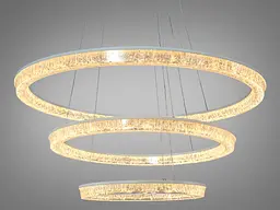 Підвісна LED люстра Diasha D9711/800+600+400WH біла, 148 W, з пультом, освітлення до 30 м2 - мініатюра 2