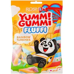 Цукерки маршмеллоу Roshen Yummi Gummi Fluffi Rainbow Turbines 65 г