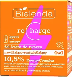 Зволожуючий і освітлюючий гель-крем для обличчя 4 в 1 Bielenda Recharge 50 мл - мініатюра 2