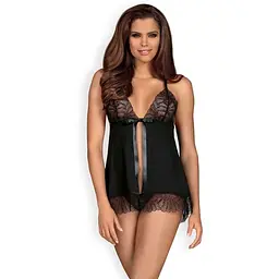 Комплект білизни Obsessive Chiccanta Babydoll S/M чорний