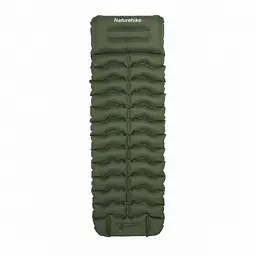 Матрац туристичний надувний одномісний Naturehike CNK2550WS019, 200x60x9.5 см, зелений, прямокутний із вбудованою помпою