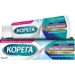 Фіксуючий крем для зубних протезів Corega Екстра Сильний Без Смаку 40 г