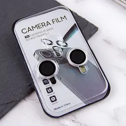 Захисне скло Metal Classic на камеру (у упак.) для Apple iPhone 15 (6.1) / 15 Plus (6.7) Срібний / Silver - мініатюра 3