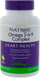 Омега 3 6 9 (жирі кислоти) Natrol Omega 3-6-9 Complex 1200 мг 90 капс лимон