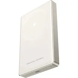УМБ Choetech Magnetic Wireless 10000mAh 20W PD Qi-15W USB-C In/Out, тонкий, Beige (B739-CCCWH) - мініатюра 10