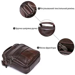 Чоловіча сумка з натуральної шкіри Vintage 20450 коричневий - мініатюра 8
