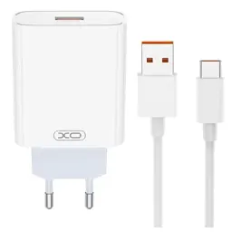 Зарядний пристрій XO USB 120W + cable USB to USB-C white (XO-L128U)