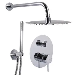 Душова система вбудована TOPAZ LOFT TLF 32205-H39-C змішувач з ручною та верхньою лійкою для ванної кімнати хром