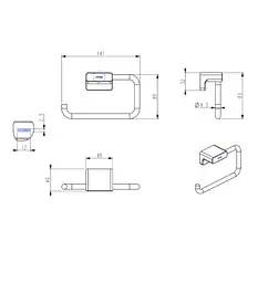 Тримач для туалетного паперу Koer AS-0107-07 графіт (KR6184) - мініатюра 2