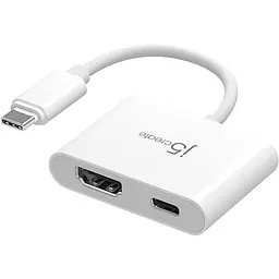 Багатопортовий мультиадаптер J5create JCA152-N, USB-C 2-в-1 білий