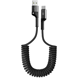 Кабель ArmorStandart AR17 Spiral USB-A to USB-C 2.4A 1m Black (ARM75390) - мініатюра 1