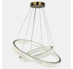 Золота кришталева LED люстра з двох переплетених каблучок Artlight 8219-70+50GD - мініатюра 5