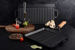 Сковорода-гриль Ringel Essen чавунна з ручкою 28 см (RG-2308-28*28) - мініатюра 10