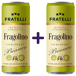 Напій винний Fratelli Fragolino Bianco білий напівсолодкий слабоалкогольний ігристий 6-6.9% (2 шт. х 0.33 л)