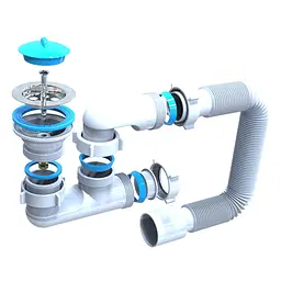 Сифон для душового піддона SantehPlast аFLAT steamer D-02 з нержавіючим випуском 1 1/2" 30412 - мініатюра 2